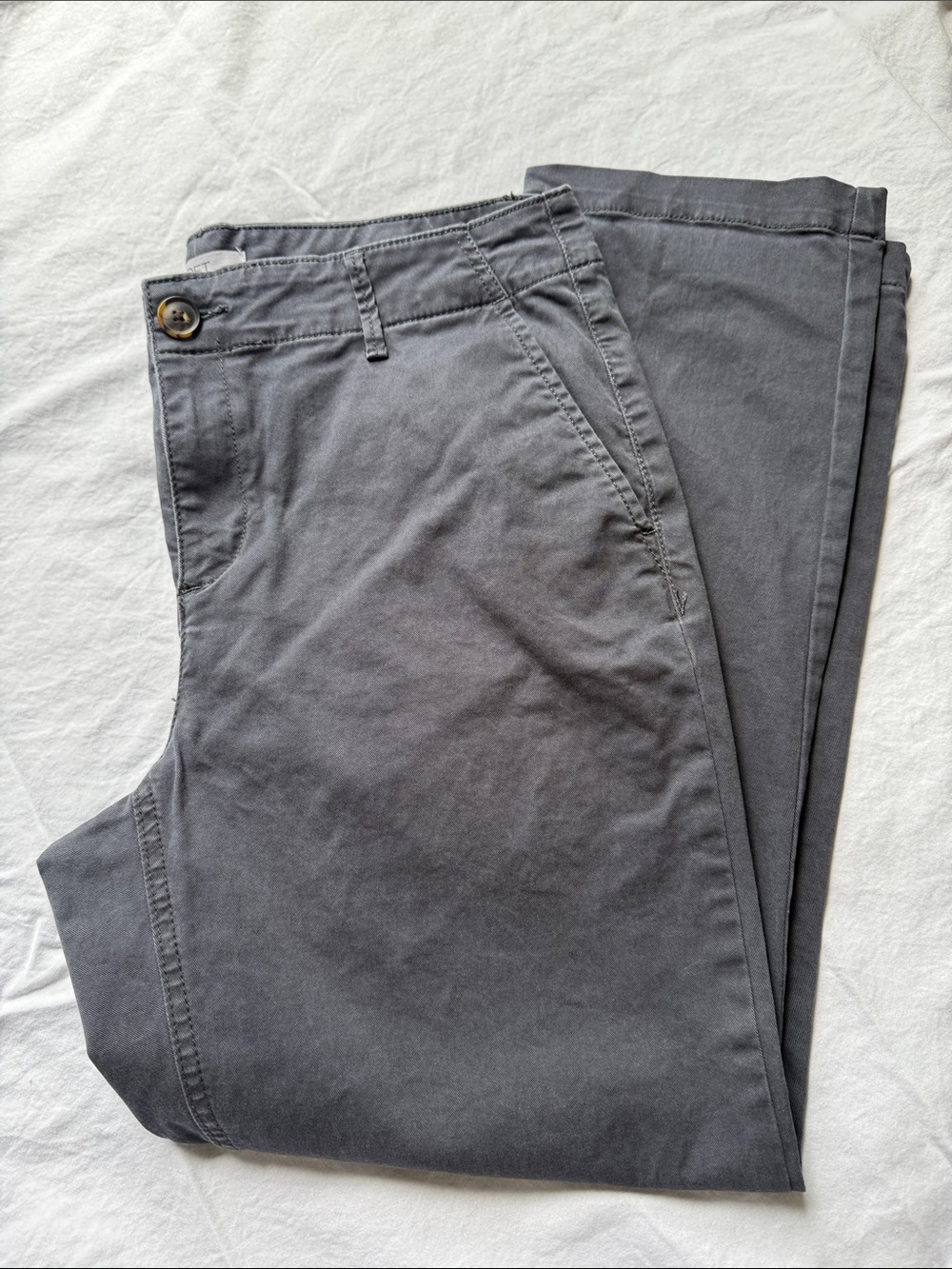 LOFT Straight Leg Chino Pants - Charcoal Gray